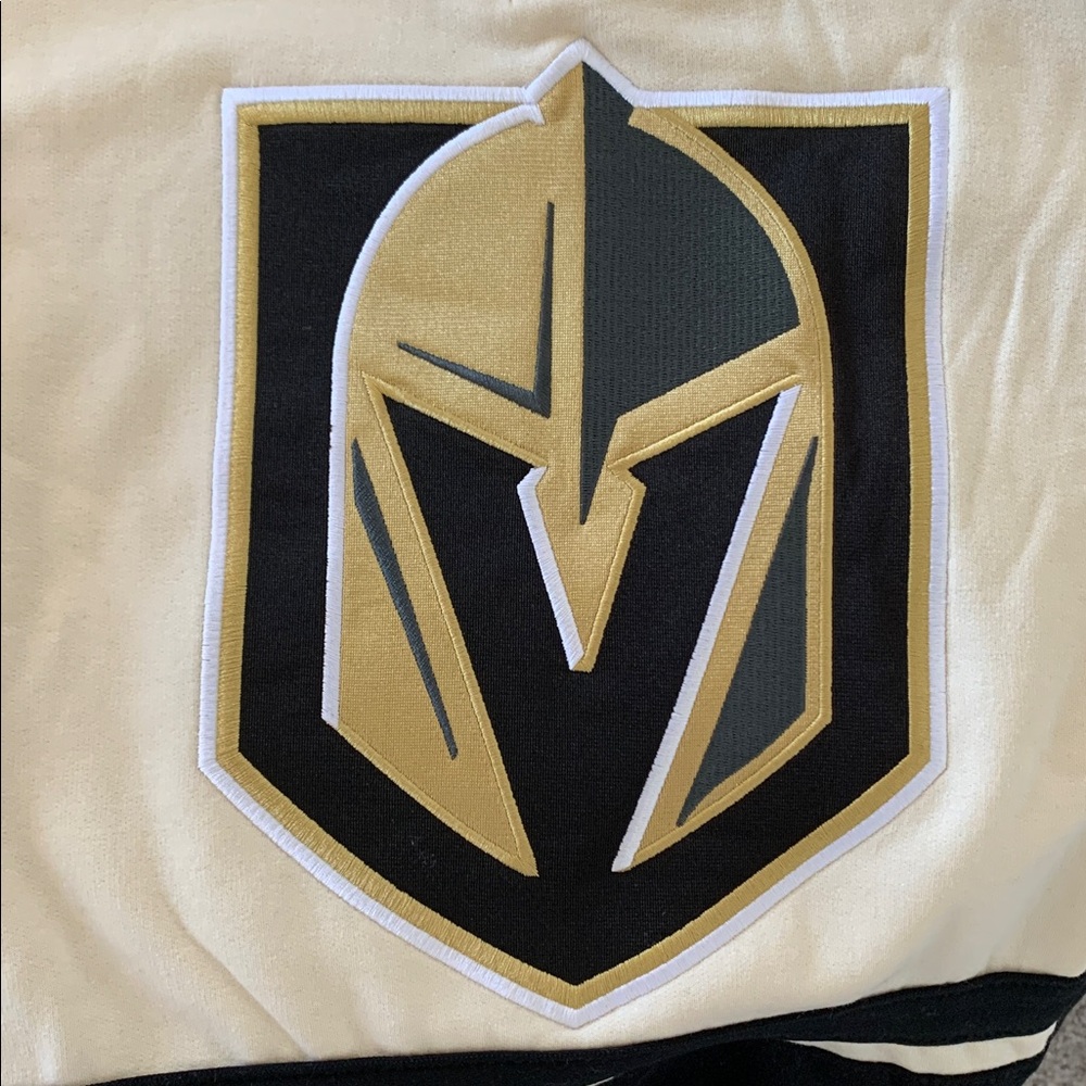 Black and Cream Hoodie with Golden Knights Hockey Logo - Picture 3 of 4